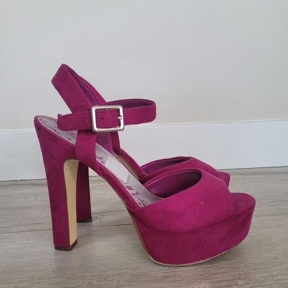 BRASH Suade Magenta Fusia Purple PinkPlatform Heels US8.5 - Picture 9 of 13